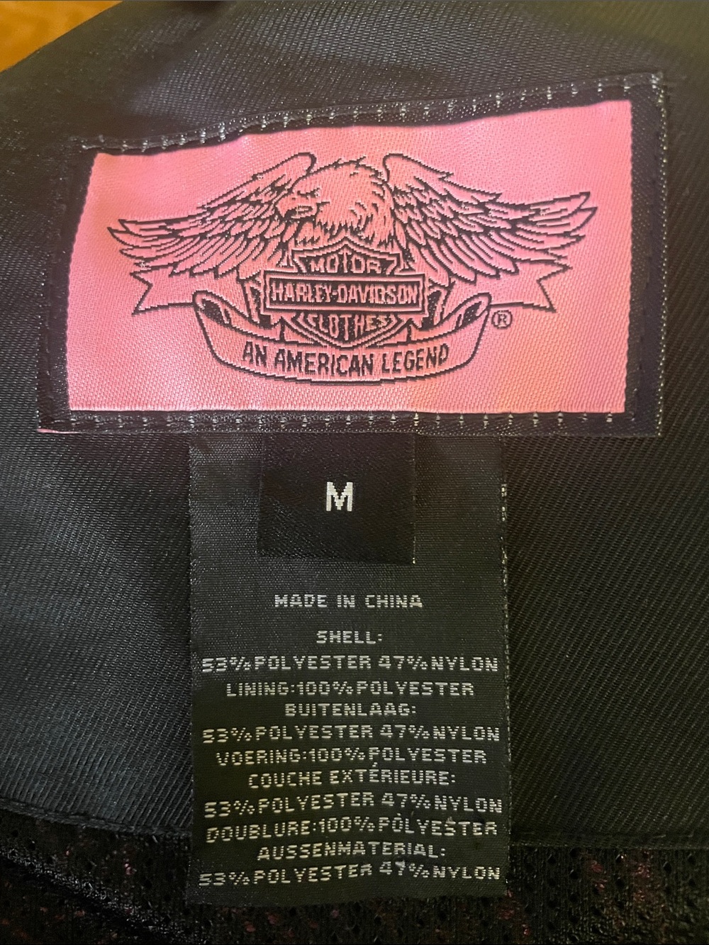 Harley-Davidson Black Utility Jacket with Back Pink Bling Emblem - Picture 9 of 9